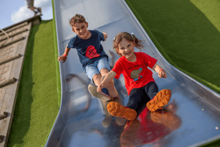 Kids Playing Outdoor Playground