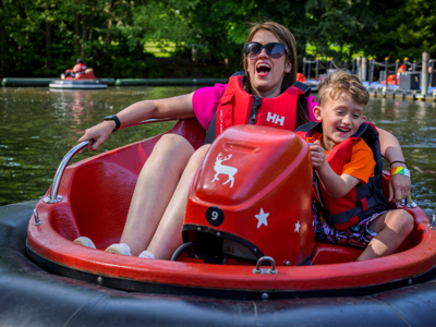 Two people boating