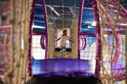 girl running through the jellyfish in the hive
