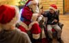 Santa playing with children in grotto