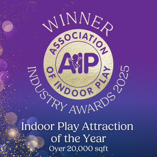 Association of Indoor Play - winner logo for indoor play attraction of the year over 20,000 square foot