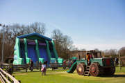 Image of farmer fosters and giant slide