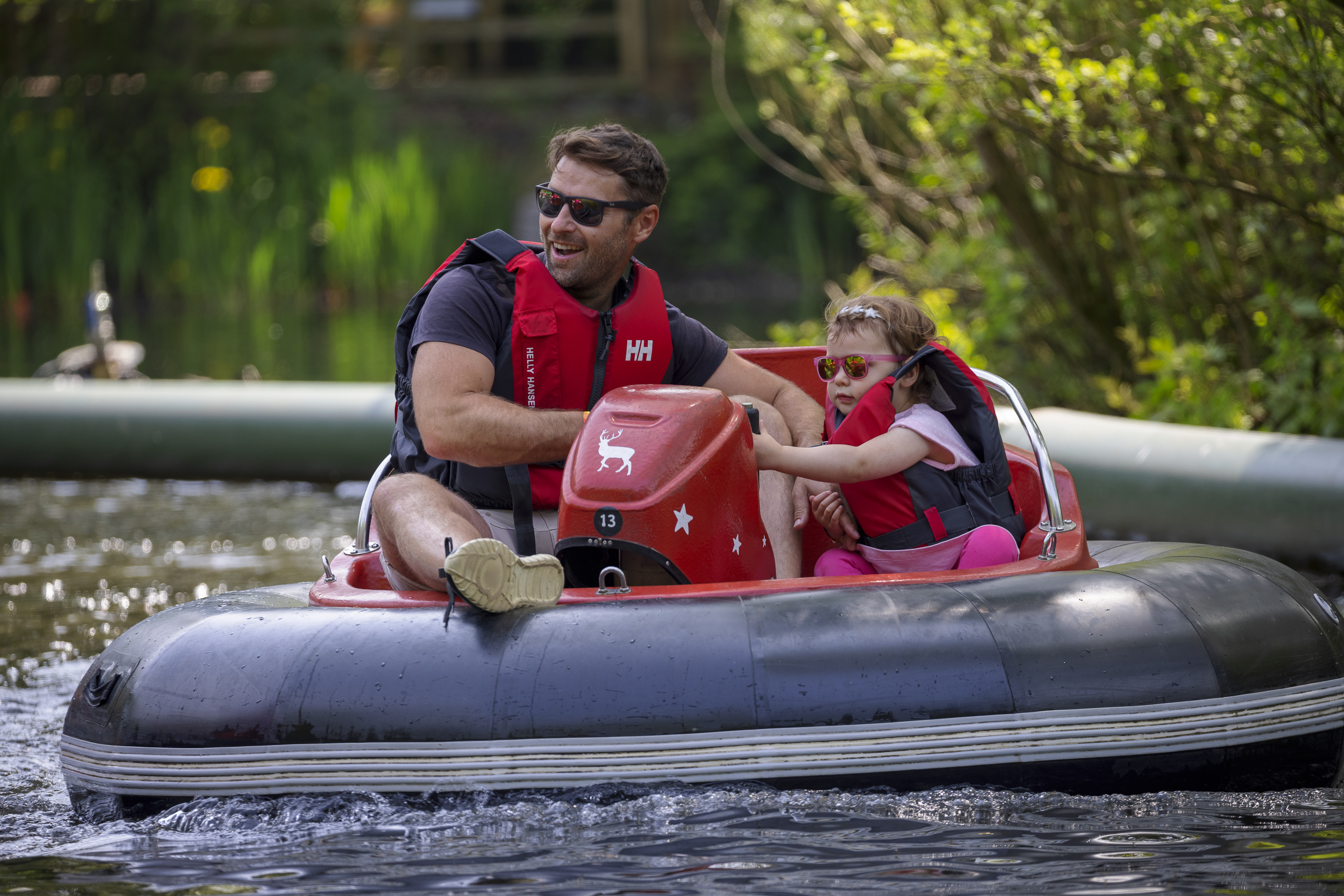 Father and daughter on the buccaneer boats