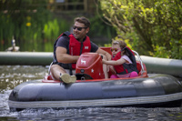 Father and daughter on the buccaneer boats