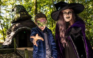 Witch and boy in face paint