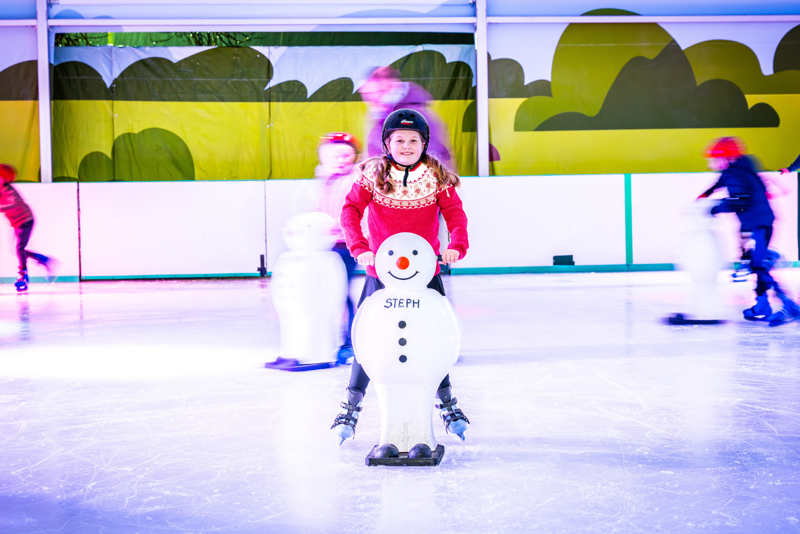 young girl iceskating at stockeld park
