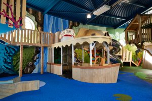 Jungle cruise with interactive play features at the Playhive indoor play centre