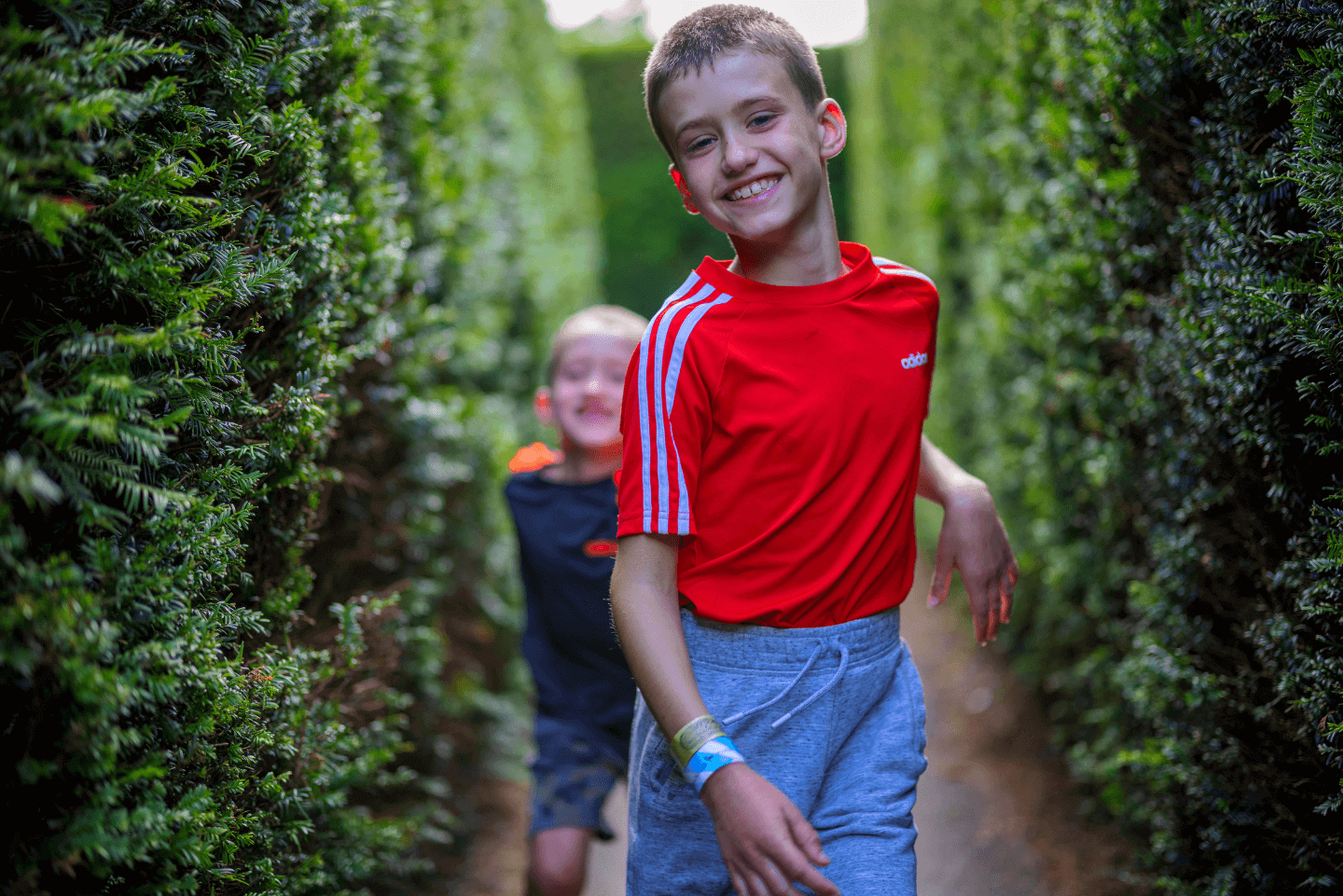 Young children adventuring around the Magical Maze